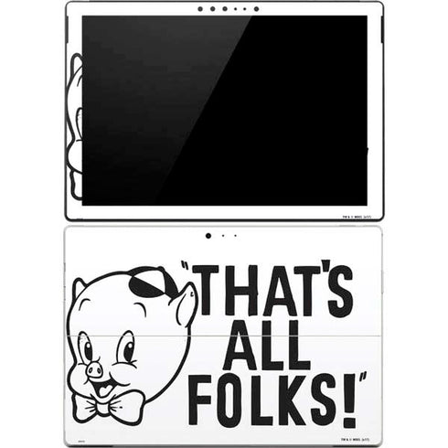 Looney Tunes Porky Thats All Folks Grid Surface Pro 4 Skin